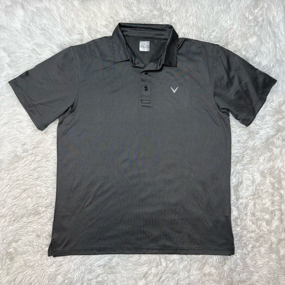 Callaway Polo Shirt Mens Size XL Opti-Dri Golf Gray Short Sleeve Stretchy Tshirt